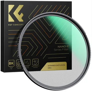 K&F Concept Nano-X Serie Shimmer Diffusion 1 Filter 49mm aus Optisches Glas mit 28-facher Nano-Beschichtung für Videoaufnahmen/Portraitfotografie