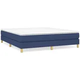 vidaXL Boxspringbett mit Matratze Blau 160x200 cm Stoff