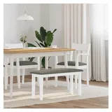 vidaXL Bank 90 cm Weiß Massivholz Gummibaum