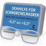 Khroom Brillengläser Sehhilfe speziell für Schnorchelmasken z.B. Seaview Pro, Y, X, BC, 180, Z - für Kurzsichtige und Weitsichtige | individuelle Linsen -6.0 bis +6.0 (-1.25, Links