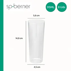 SP BERNER KITCHENWARE 8er Pack Mehrweg-Tube Glas 315 ml