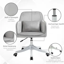 Homcom Massage Bürostuhl Schreibtischstuhl Computerstuhl Drehstuhl Arbeitsstuhl mit Vibrationsfunktion Armlehnen höhenverstellbar Samt 57 x 70 x 78-86 cm