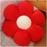 LANFIRE Kissen mit Blumen Bodenkissen Sitzkissen im Innenhof Dekokissen aus Plüsch Sitzkissen (65CM, Rot)