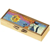 Fridolin Pillendose für 7 Tage, Motiv: "Momenti di Felicita" von Rosina Wachtmeister; Größe: ca. 10,1 x 3,50 x 1,70 cm