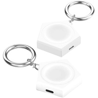 [2er-Pack] 2-in-1 Mini-Ladegerät für Google Pixel Watch, USB-C/Micro-USB, tragbar, weiß, Google Pixel Watch, Ladestation, Ladeadapter (Kabel nicht im Lieferumfang enthalten)