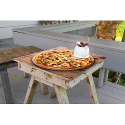 Wallario Möbelfolie Italienische Pizza mit Peperoni, Oliven. Paprika und Käse gelb 50 cm x 50 cm