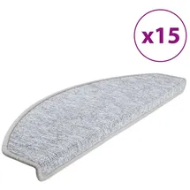 vidaXL Treppenmatte 65 x 24 cm Hellgrau