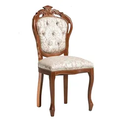 Esszimmerstuhl Polsterstuhl mit gepolsterter Rückenlehne im Barockstil (2er Set)