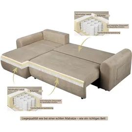 OTTO home Eckcouch Cord 2-Sitzer Beige