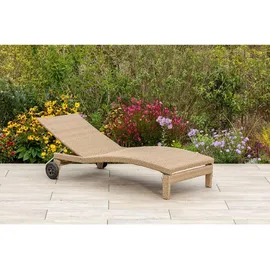 Merxx Andalusia Gartenliege 208 x 90 x 100 cm natur inkl. Rollen