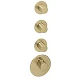 Herzbach Design iX PVD Fertigmontageset 21.523015.1.41 Brass Steel, für Universal-Thermostat-Modul, rund