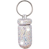 Bling Bling Pillenbox Schlüsselanhänger,MoreChioce Glitzer Strass Aluminiumlegierung Pille Fall Mini Pillendose Tragbare Pillenbehälter Schlüsselring Wasserdichte Pillenhalter Schlüsselbund,Bunt