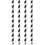 PAPSTAR 25 Trinkhalme, Papier Ø 6 mm · 20 cm schwarz/weiss "Stripes"