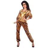 Wilbers Kostüm 70er Jahre Rockstar Kostüm Glam Rock Damen Karneval Party Retro Look goldfarben 40 | 40