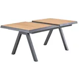 LC Garden Kumasi Ausziehtisch 160/210x100cm Aluminium/Teak Natur|Dunkelgrau