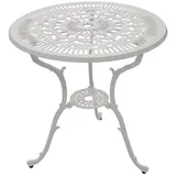 DEGAMO Tisch Jugendstil 70cm rund, Aluguss weiss