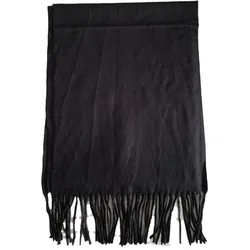 Fransen-Schal weicher Schal für Damen und Herren schlichter Herbst-Schal SF157982PLB Schwarz - One-Size