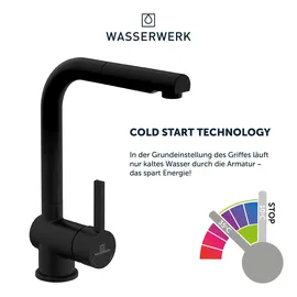 wasserwerk »WK 4, Wasserhahn, Küche, Einhebelmischer«, schwarz