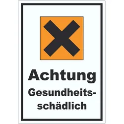 Aufkleber Gefahrensymbol Gesundheitsschädlich Kreuz A0 (841x1189mm)