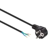Perel NETZKABEL - SCHWARZ - CEE 7/7 90° + KABEL, FREIES ENDE - 3 m -