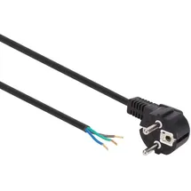Perel NETZKABEL - SCHWARZ - CEE 7/7 90° + KABEL, FREIES ENDE - 3 m -