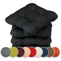 sunnypillow Stuhlkissen 45 x 45 x 8 cm schwarz 4-tlg.