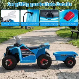 Costway Elektroquad Kinder Elektro-Quad blau (Weiß)
