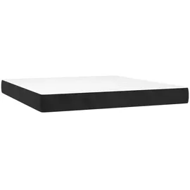 vidaXL Boxspringbett mit Matratze & LED Schwarz 180x200 cm Samt