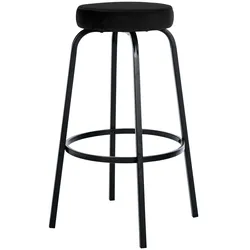 DELUKE® Barhocker KOELN - Schwarz, Samt | Barhocker ohne Lehne Barstuhl Tresenhocker Tresenstuhl Kneipenhocker Kneipenstuhl