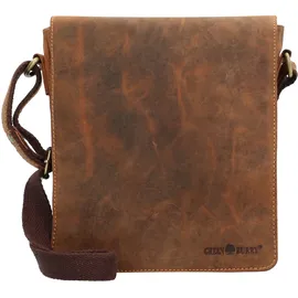 GREENBURRY Vintage Umhängetasche Leder 23 cm braun