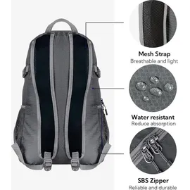 luxuskollektion Ultraleichter Faltbarer 20L Rucksack Grau