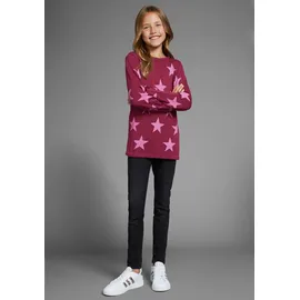 Kidsworld Strickpullover in bordeaux gemustert), | Gr.: 140/146,