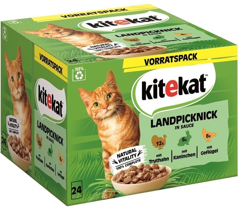 Kitekat P.B. Multipack Landpicknick in Sauce 24x85g (Menge: 2 je Bestelleinheit)