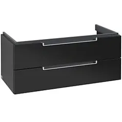 Villeroy & Boch Subway 2.0 Waschtischunterschrank A69000PD,98,7x42x44,9 cm,Griffe silber,Black Matt