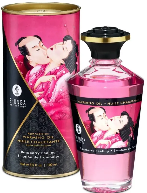 SHUNGA - MASSAGEÖL MIT WÄRMEEFFEKT, INTENSIVEM HIMBEERGESCHMACK, 100 ML