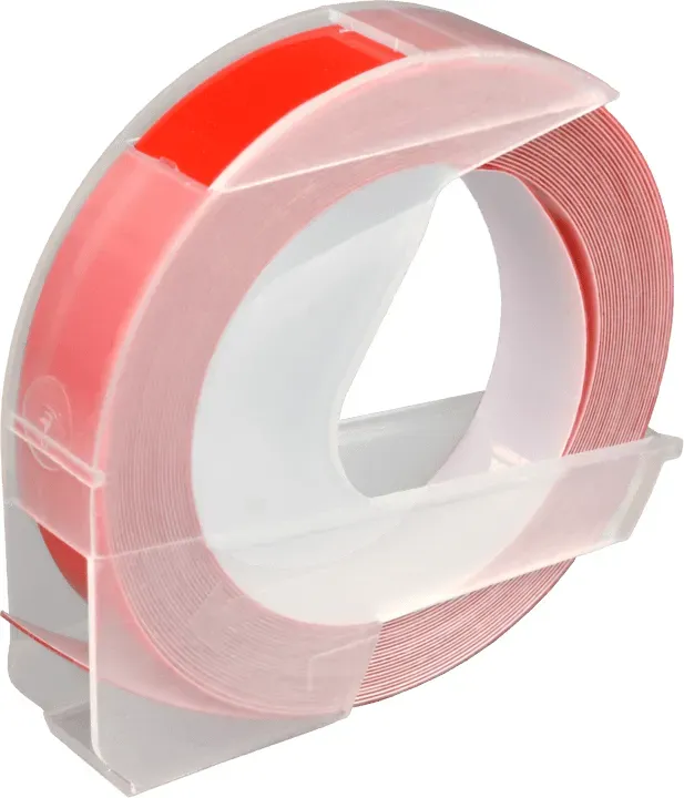 Label Band kompatibel zu Dymo S0898150 (520102) weiß auf rot 9mm x 3m