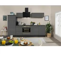 Respekta Premium Küchenzeile RP280EGCBO  (Breite: 280 cm, Grau, Mit Elektrogeräten)