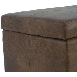 berlinlodge Aufbewahrungs-Truhe Lars HxBxT 45x114x45cm Stoff/Textil Wildlederimitat Sitzbank Bank