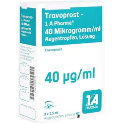 TRAVOPROST-1A Pharma 40 Mikrogramm/ml Augentropfen 3X2,5 ml