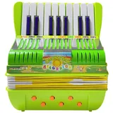 lvifloae mini 17 Key 6 Bass Kinder Spielzeug Akkordeon Leichtes Mini -Musikinstrument mit robuster Gurtschnalle für Kinder Studenten Musical Starter Weihnachtspraxis Performan (Grün)