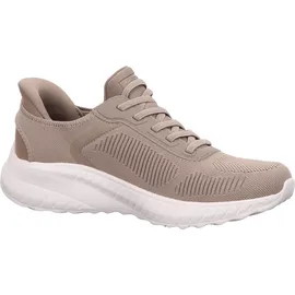 SKECHERS Bobs Squad Chaos für Damen Hands Free Slip-ins Chaos-Current Muse Sneaker, Taupe Textile, 42