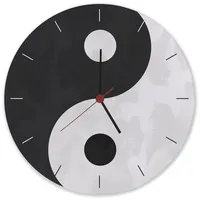 Speecheese Yin und Yang Wanduhr aus Glas Uhr mit