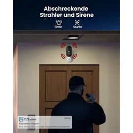 czeview 2K Überwachungskamera Aussen Akku Weiß