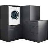 laundreezy Mehrzweckschrank-Set 150 x 162 x 68 cm Grau