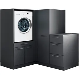 laundreezy Mehrzweckschrank-Set 150 x 162 x 68 cm Grau