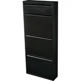 [en.casa] Schuhschrank Sokndal mit 3+1 Kippfächern Schwarz