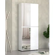 INOSIGN Mister 80 x 200 x 34 cm 4 Türen, 12 Fächer, 2 Spiegel weiß hochglänzend