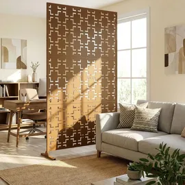 casa.pro Trennwand Basciano 180 x 90 cm Braun/Stahl