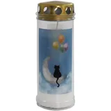 Ebersbacher Kerzenfabrik GmbH Grablicht Motiv Katze 65 mm 170 mm weiß