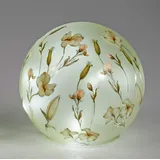 Formano LED Deko Kugel Blütentraum Glas 15 cm Glasleuchte mit Blumen Dekor Timer 6h/18h, batteriebetrieben (3× AA), stimmungsvolles Ambientelicht für Tisch, Fensterbank & Regal